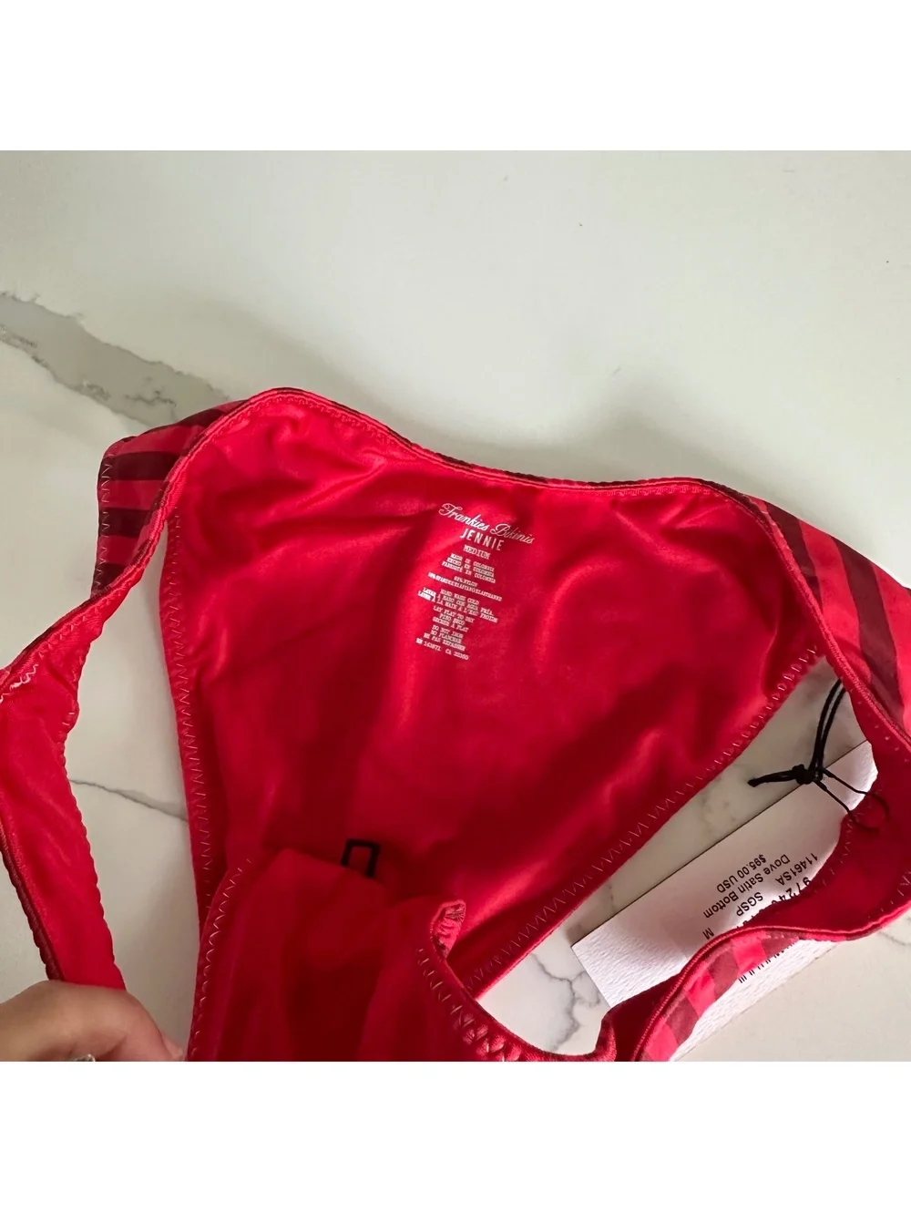 frankies bikinis dove satin bikini bottoms Size Medium NEW